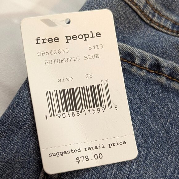 NWT Free People Size 25 Pull On Flare Legged Jeans - Picture 5 of 15